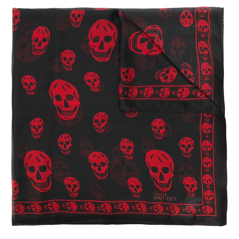 Alexander McQueen Classic Silk Chiffon Skull Scarf